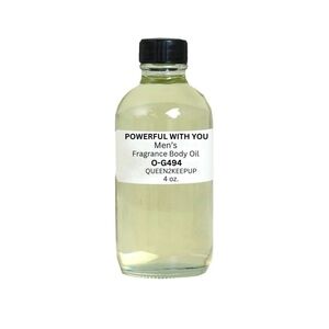Powerful With You (Men) Body Oil 4 oz Fragrance All Natural Pure Uncut Scent